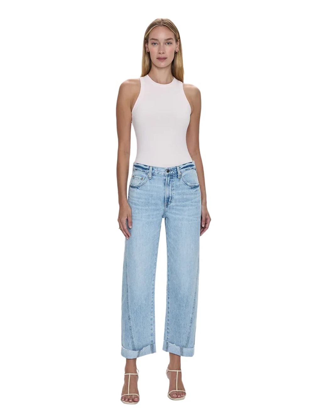 Pistola Kacey Mid Rise Cuffed Boyfriend Jean